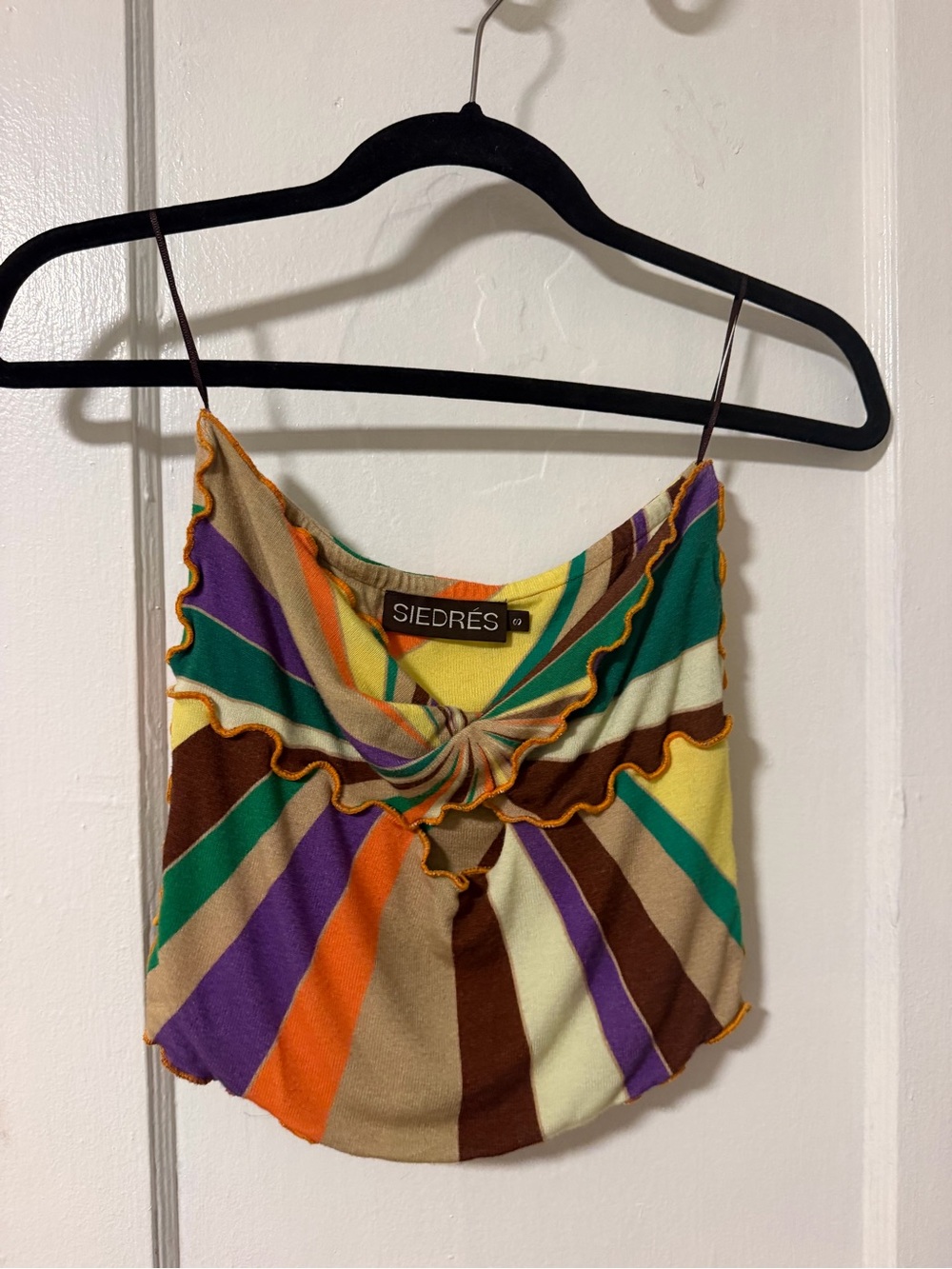Siedrés Multicolor Striped Knot-Front Cami Top